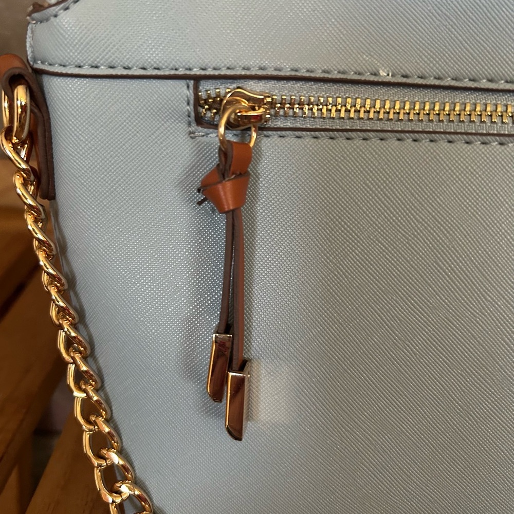 Anne Klein Blue Crossbody Bag Gold Strap Lion - Picture 7 of 9
